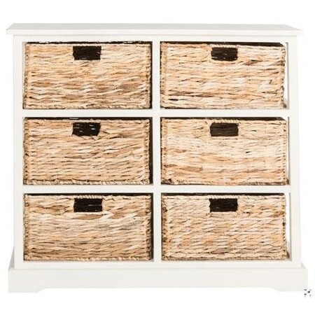 Safavieh Keenan 6 Basket Storage Chest- Distressed White - 29.5 x 13.4 x 32.1 in. AMH5740B